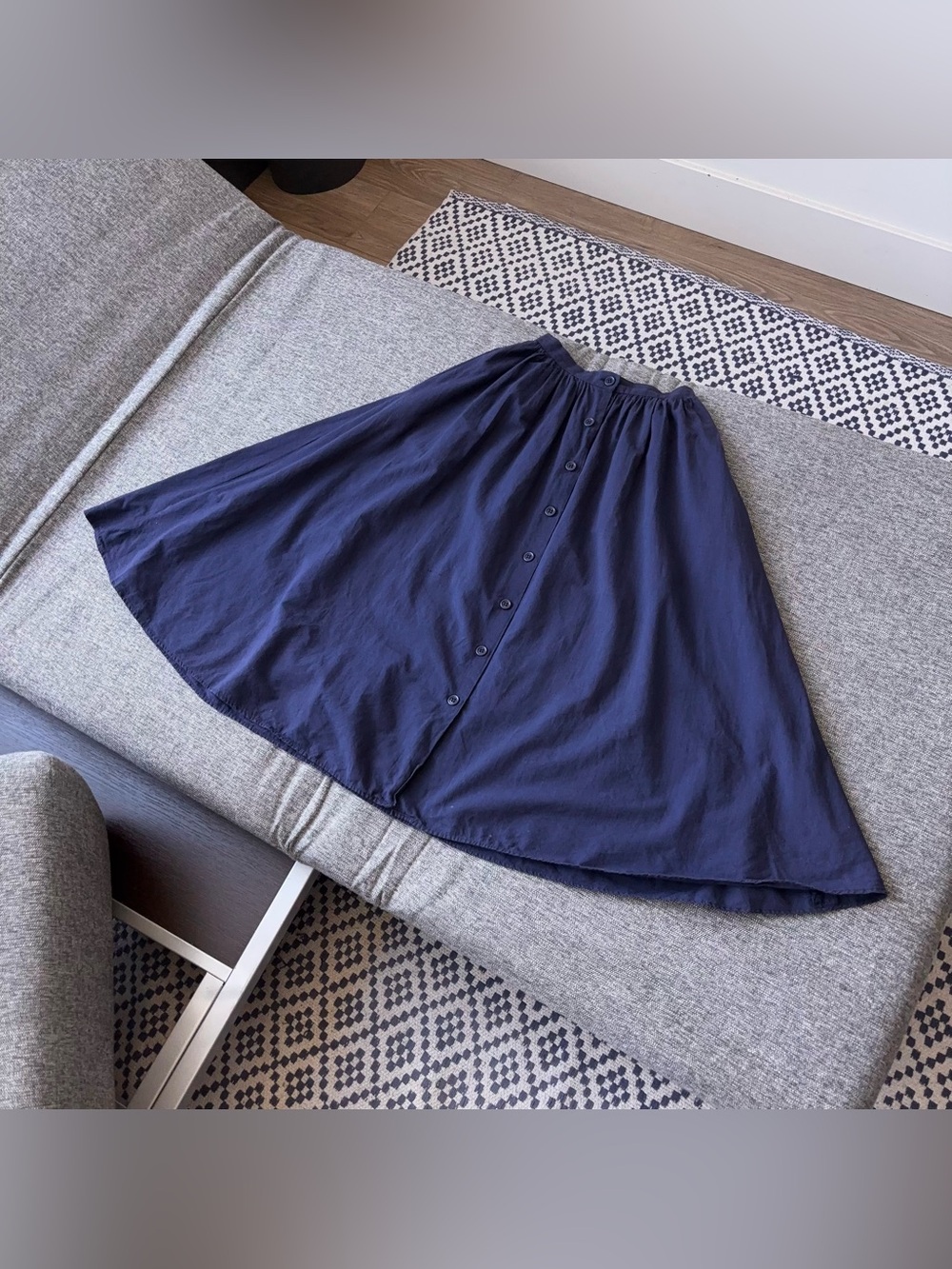 Ralph Lauren Deep Navy Button-Front Midi Skirt - Picture 14 of 16